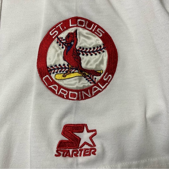 St Louis Cardinals Men's L White Jersey MLB Vintage Starter Blank Back - Picture 4 of 12